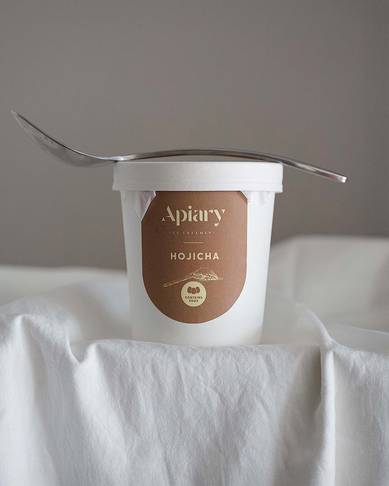 Hojicha Ice Cream | Homemade Ice Creamery | Apiary Singapore